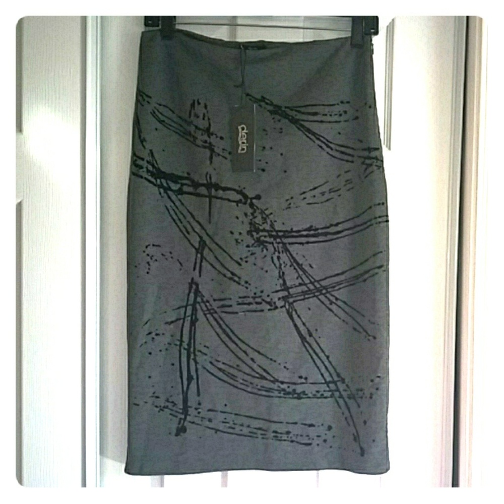 Derin Turkish Brand Grey Pencil Skirt Medium NWT